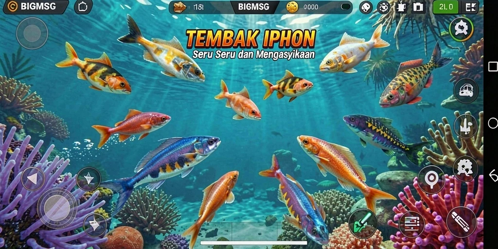 Tampilan utama gameplay Tembak Ikan BIGMSG yang mendebarkan.