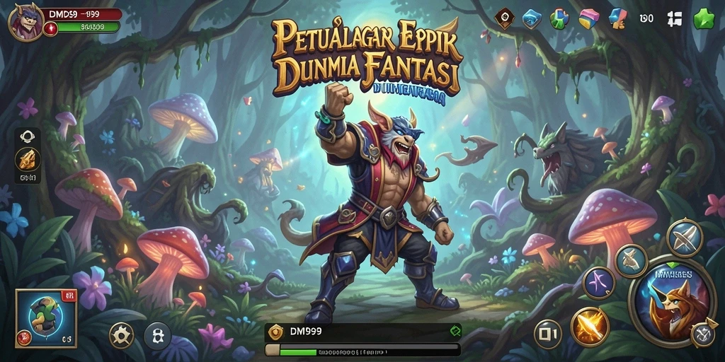 Screenshot DMD999 menampilkan aksi mendebarkan di medan pertempuran RPG.