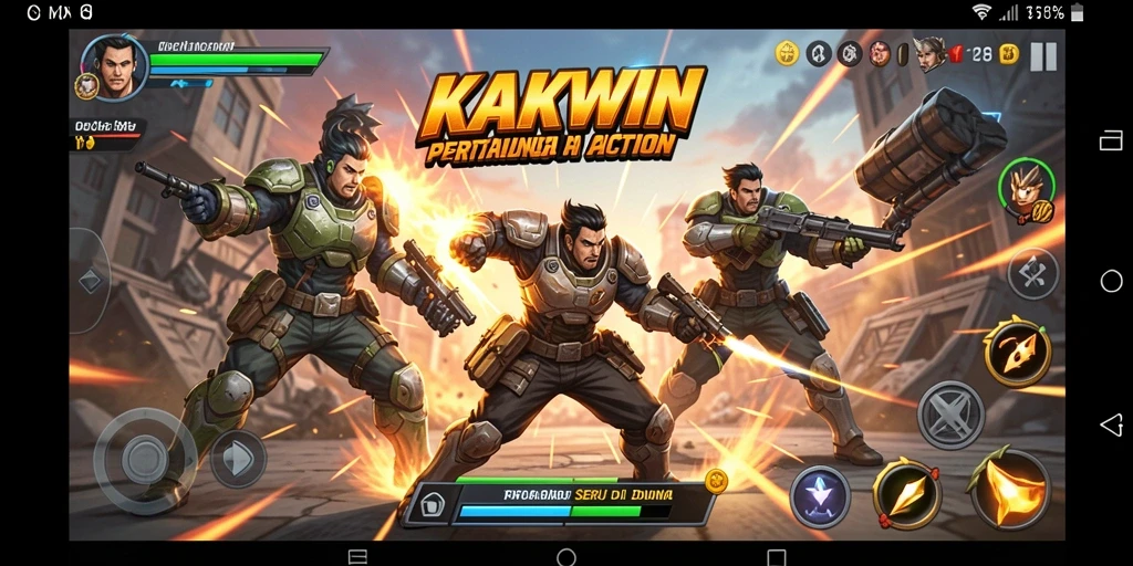 Gameplay pertarungan yang intens dan seru di KAKWIN.