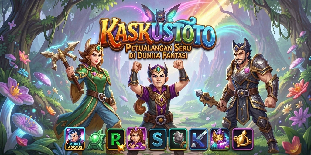 Screenshot KASKUSTOTO menampilkan karakter utama dalam petualangan epik.