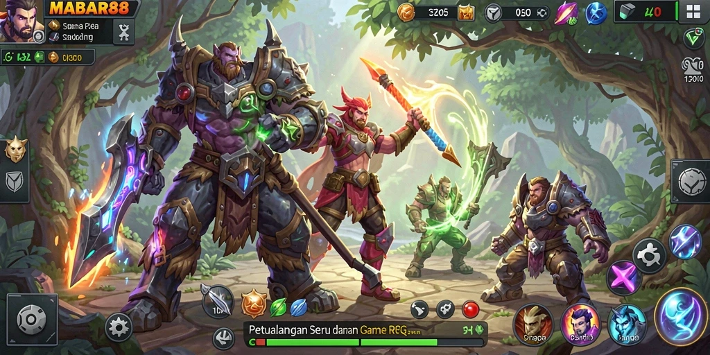 Screenshot MABAR88 menampilkan pertarungan seru dalam dunia RPG.
