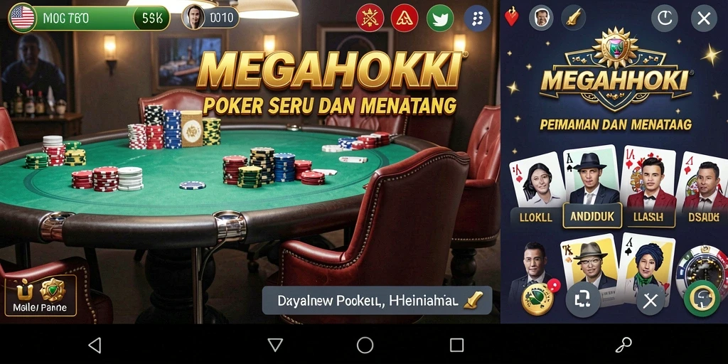 Tampilan permainan poker yang menarik di MEGAHOKI.