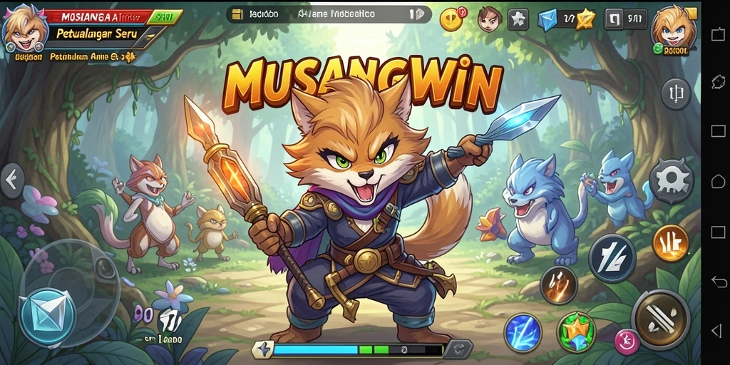 Tangkapan layar gameplay <strong>MUSANGWIN</strong> menampilkan aksi seru karakter Anime.