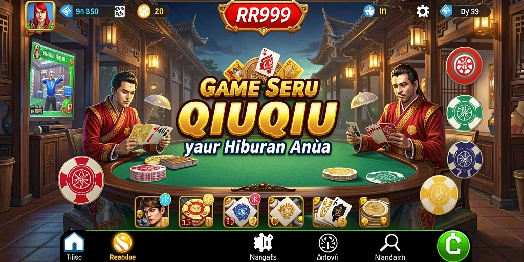Screenshot gameplay RR999 menampilkan aksi seru permainan QiuQiu.