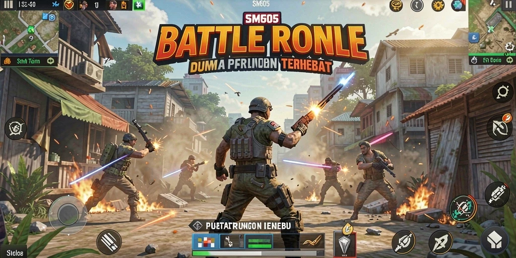 Tangkapan layar menampilkan aksi mendebarkan dalam game Battle Royale.