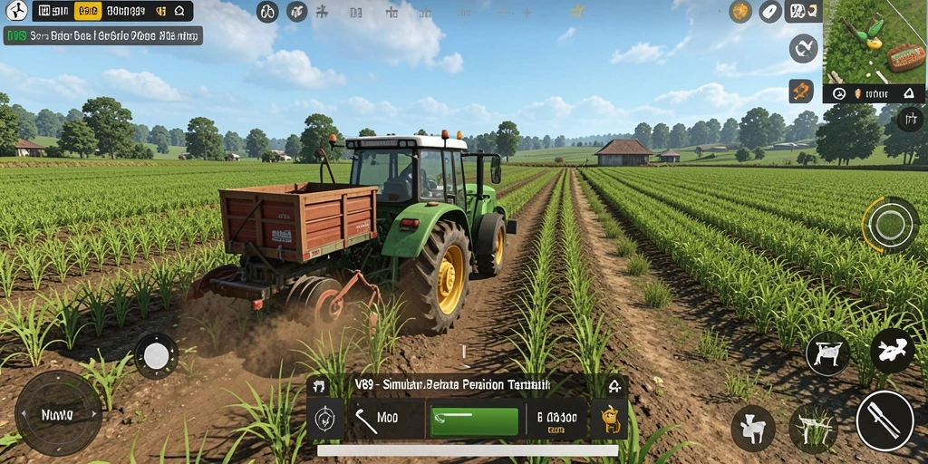 Tampilan gameplay V89 dengan suasana pertanian yang mengagumkan.